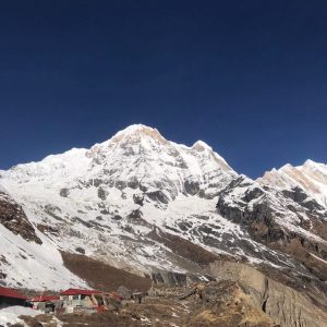 Annapurna Himalaya mountain view on a trekking route in Nepal
