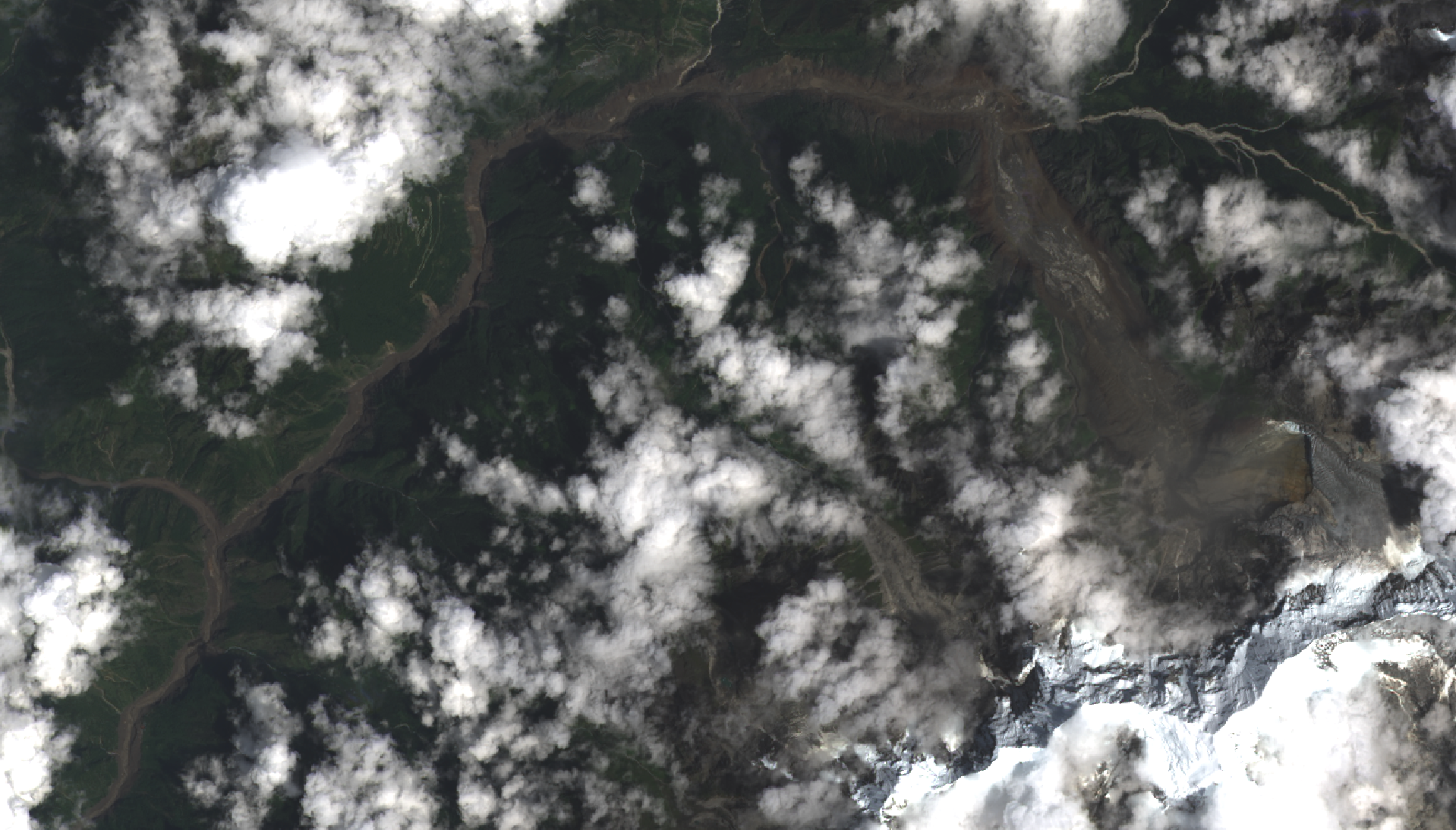 Nepal Floods in August 2026: What We Know About the Bhote Koshi Disaster 2 Landsat satellite image showing the aftermath of the 26 August 2026 Nepal floods along the Trishuli River